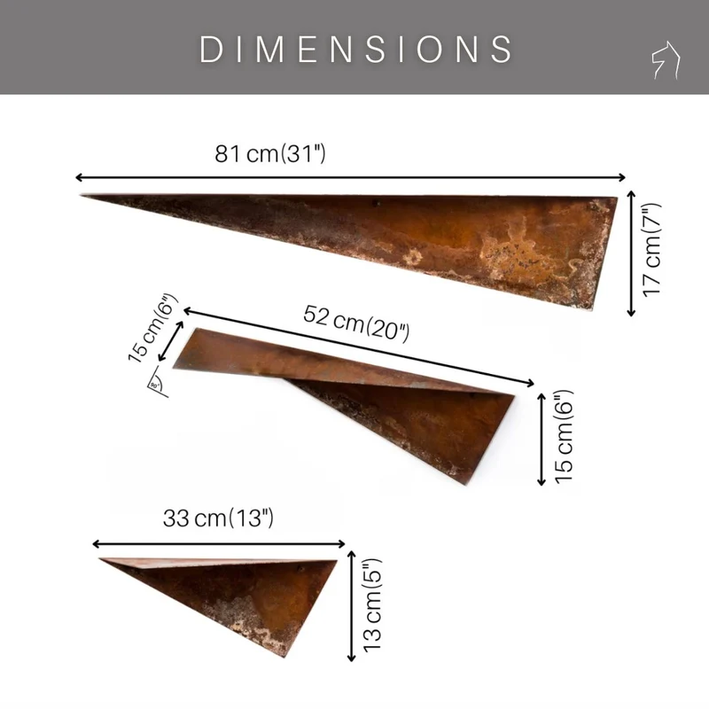Étagères métalliques rustiques (ensemble de 3)