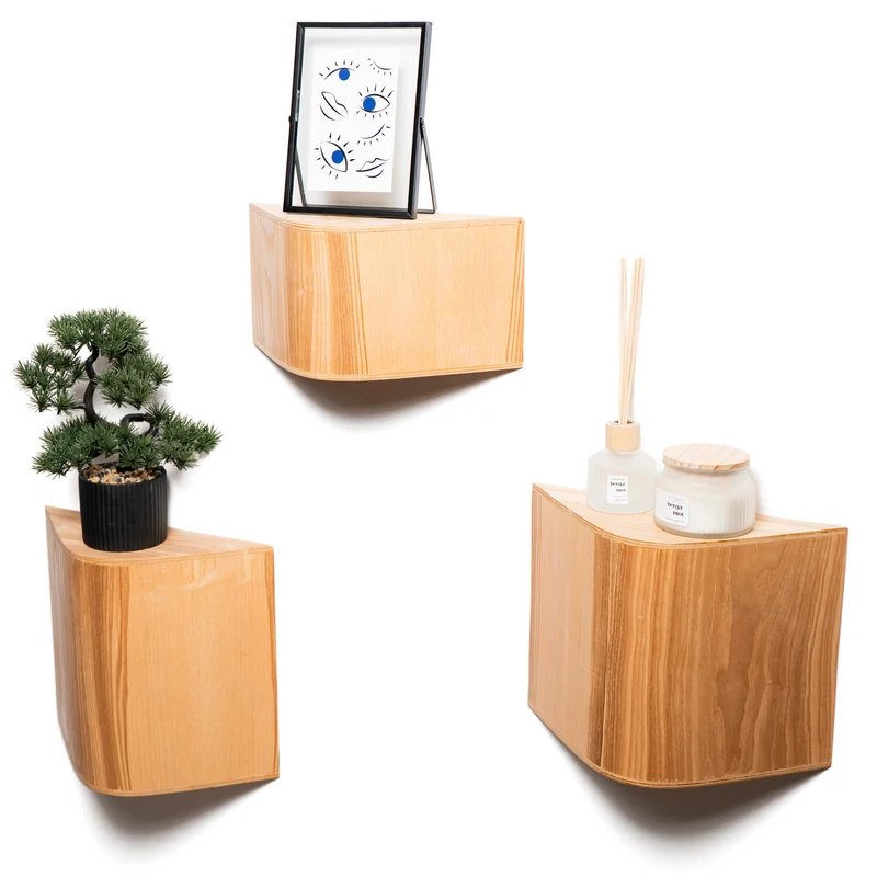 Ensemble d'étagères murales flottantes en bois - Nordic Blocks