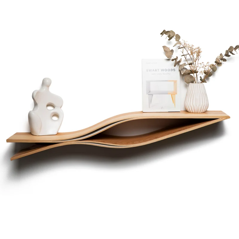 Étagère murale flottante en bois - Poisson