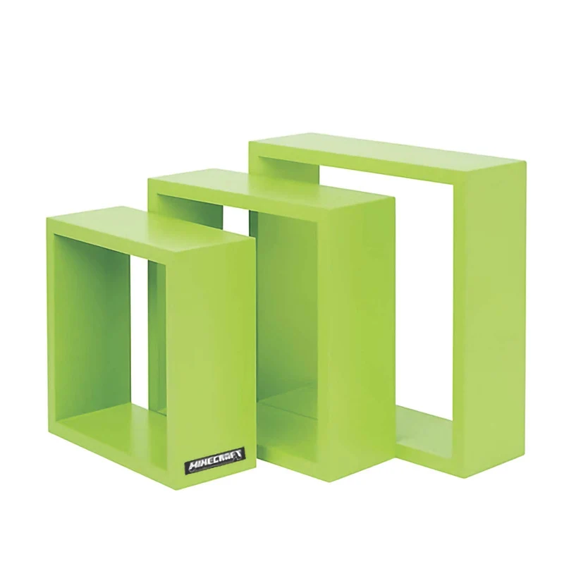 Wandregale 'Minecraft' - 3er Set - Cubes in verschiedenen Größen - Hellgrün