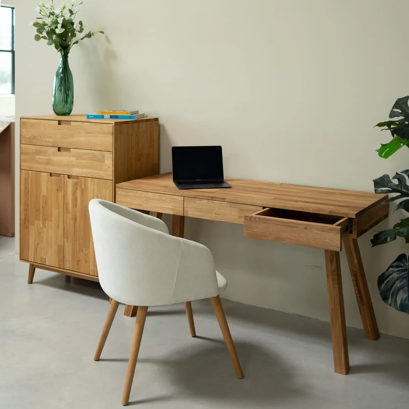 Mesa escritorio de madera maciza de roble Einstein I | NordicStory