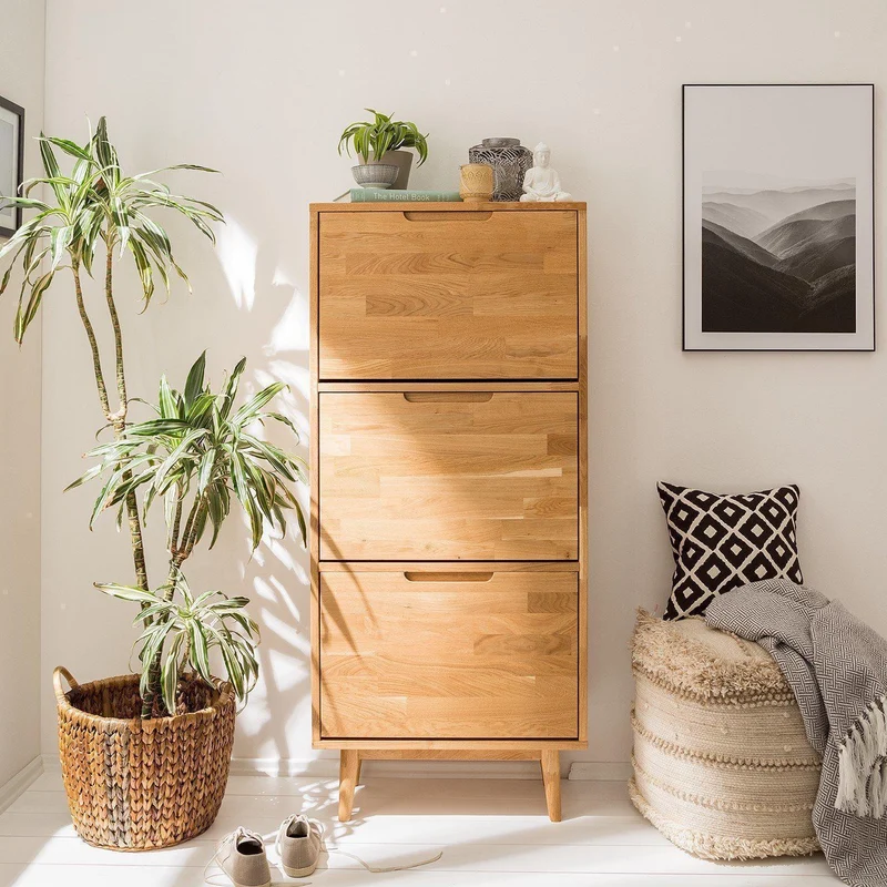 Zapatero de madera maciza de roble Escandi | NordicStory
