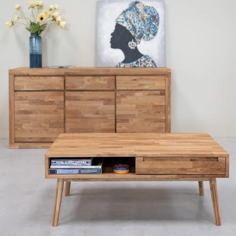 Mesa de centro de madera maciza de roble Escandi 8 | NordicStory