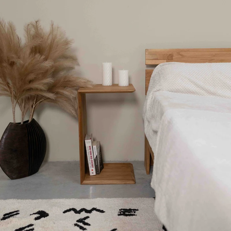 Mesa lateral auxiliar de madera maciza de roble Sono 2 | NordicStory