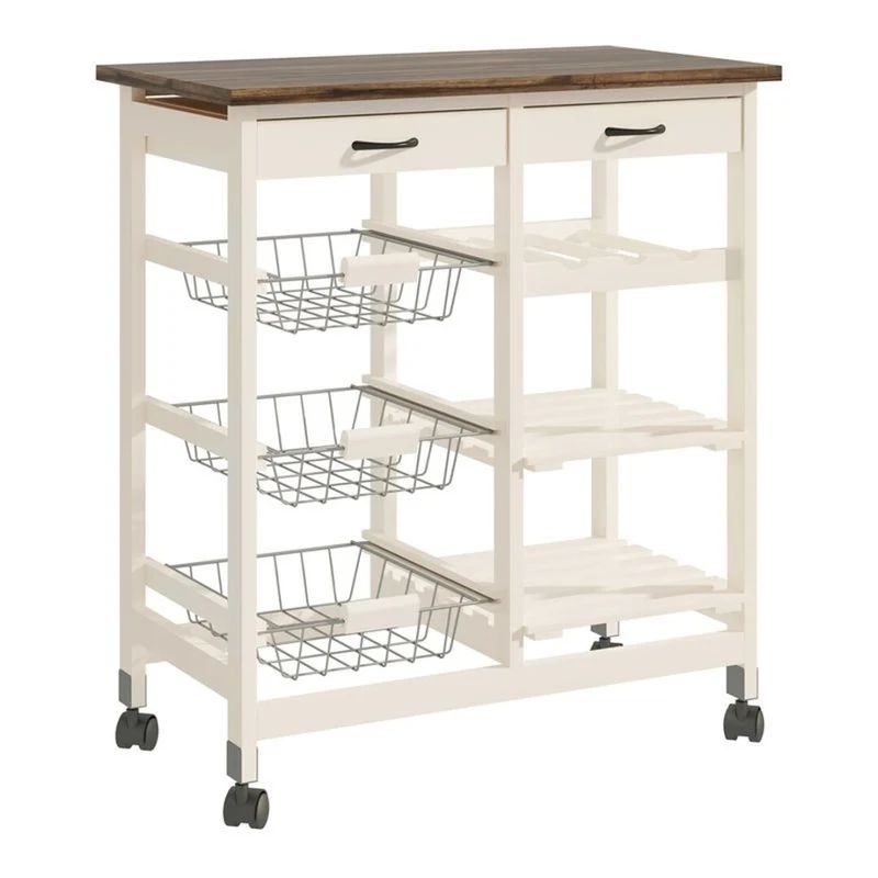CARRO AUXILIAR COCINA DOBLE ACACIA BOIS&TERRE