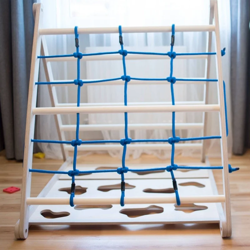 Équipement de jeu en forme de triangle pour enfants 3 en 1 (Bleu)