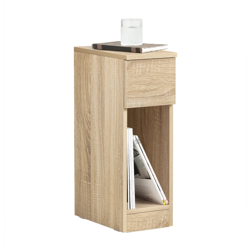 SoBuy FBT111-N Mesita de Noche con 1 cajón Madera Natural