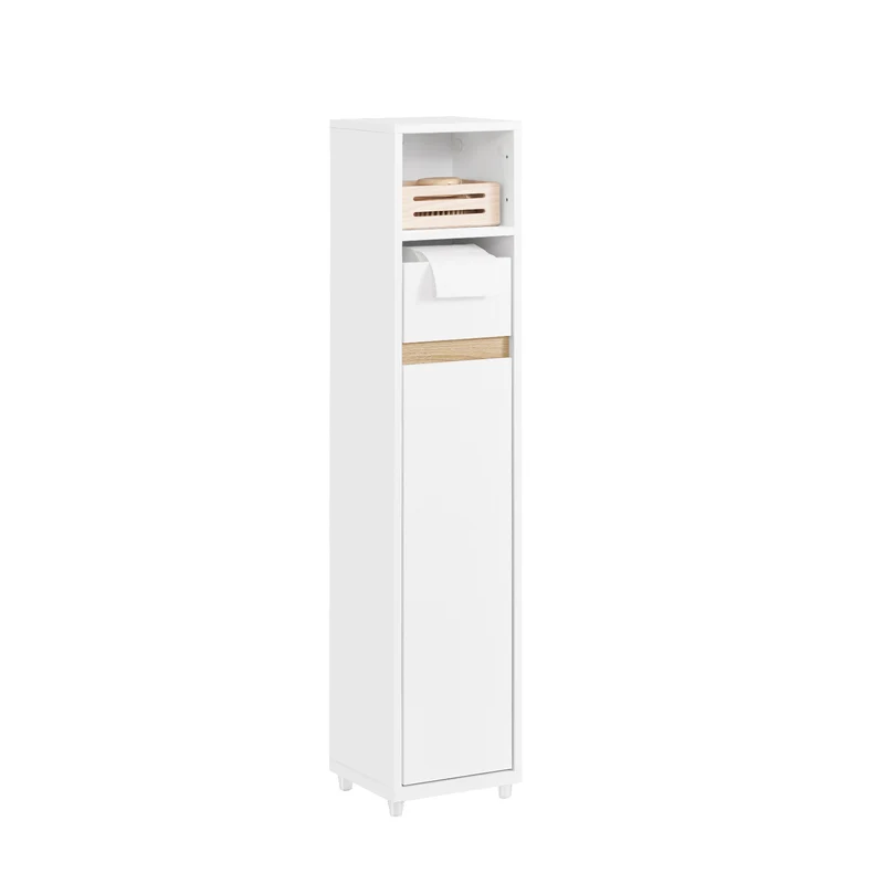 SoBuy BZR151-W Armario de Baño para Espacios Estrechos Blanco 20x96x20 cm