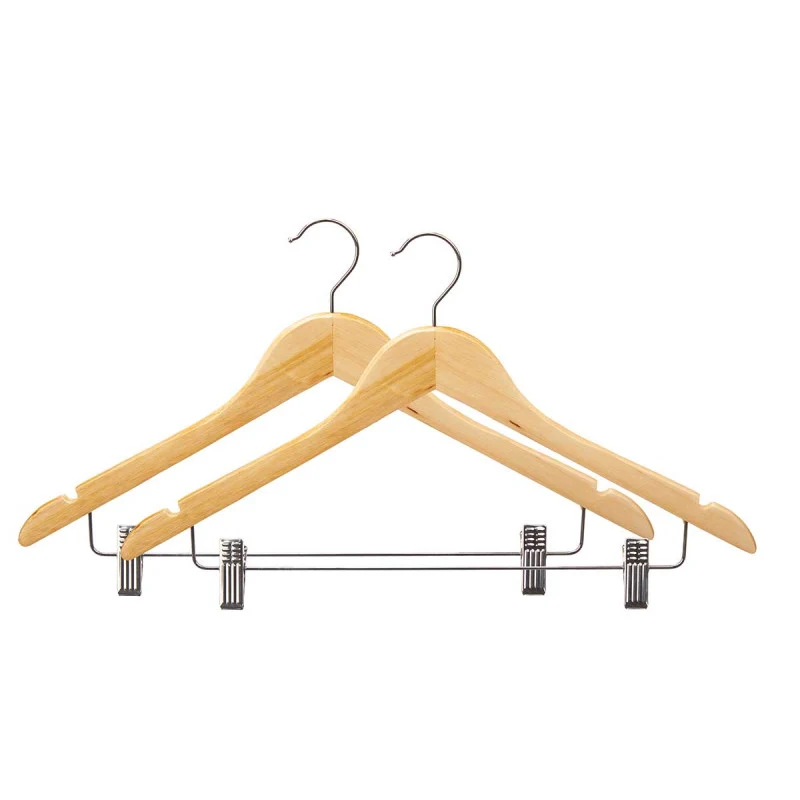 SET 2 PERCHAS MADERA CON PINZA