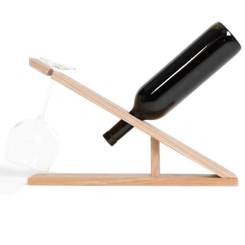 Porte-bouteilles et porte-verres en bois (type V)