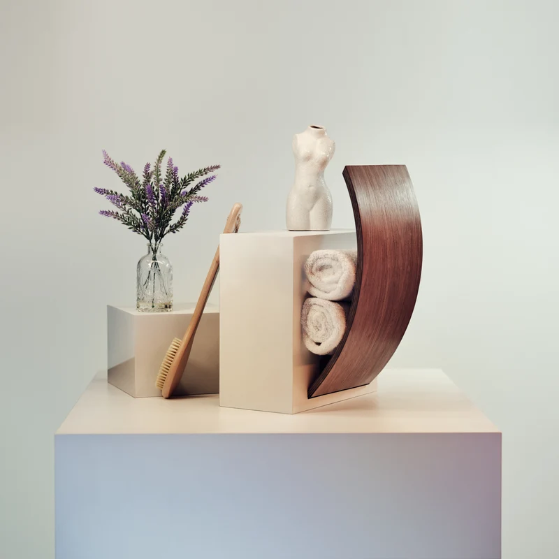 Porte-serviettes mural en bois - Lune
