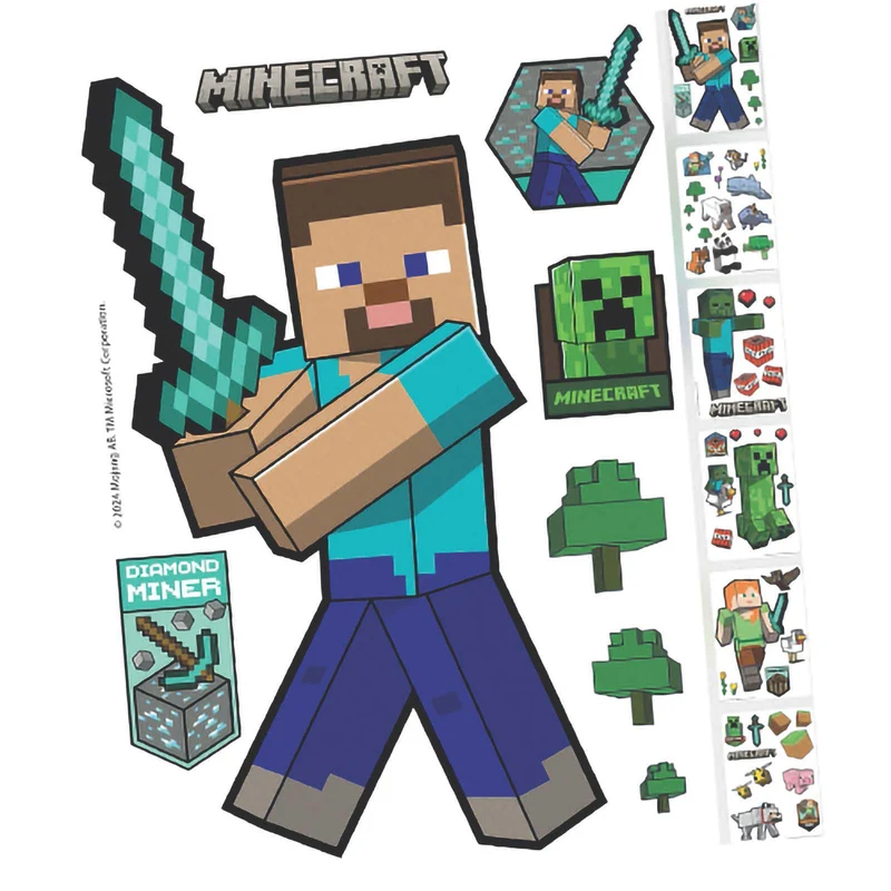 Wandtattoos 'Minecaft' Sticker Minecraft-Charakter - Selbtklebende Vinylfolie