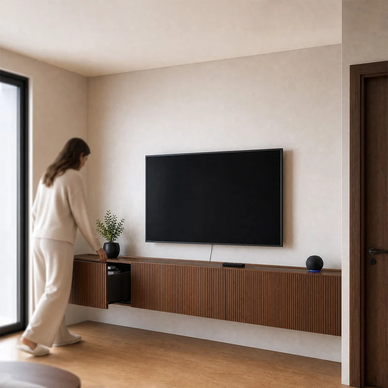 Dalea Floating Sideboard · Walnut Decor – 3 Modules