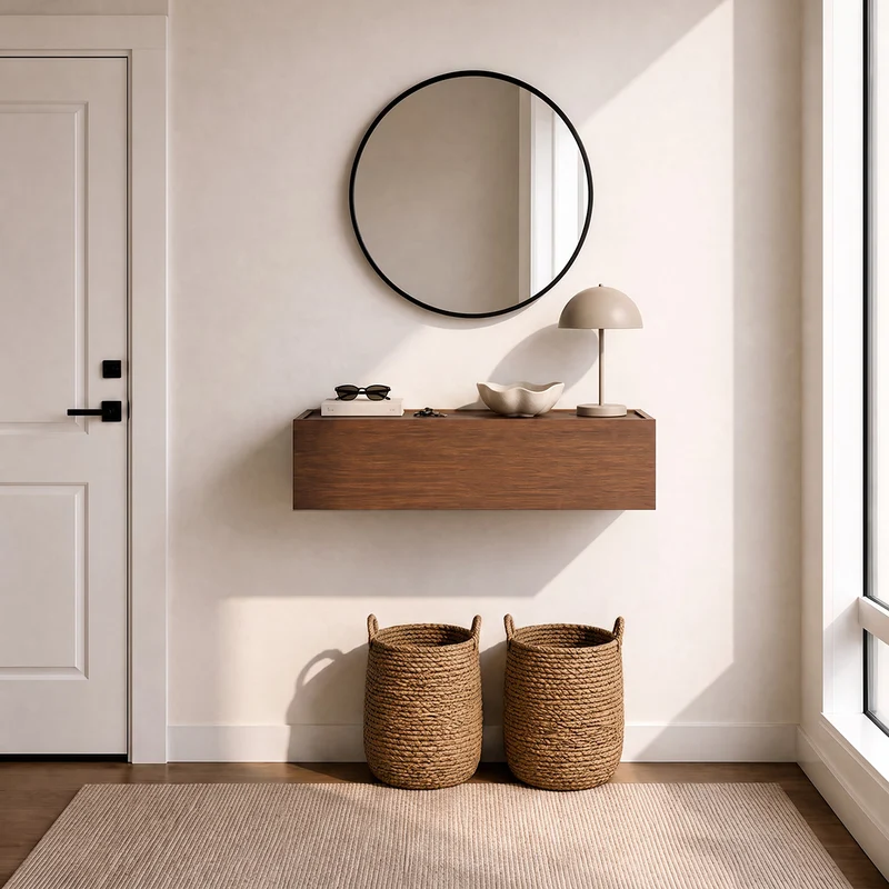 Dalea Wall Shelf with Drawer · Walnut Decor – 1 Module