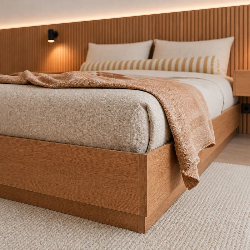 Stoa Storage Bed Frame · Natural Oak - 150 x 200 cm