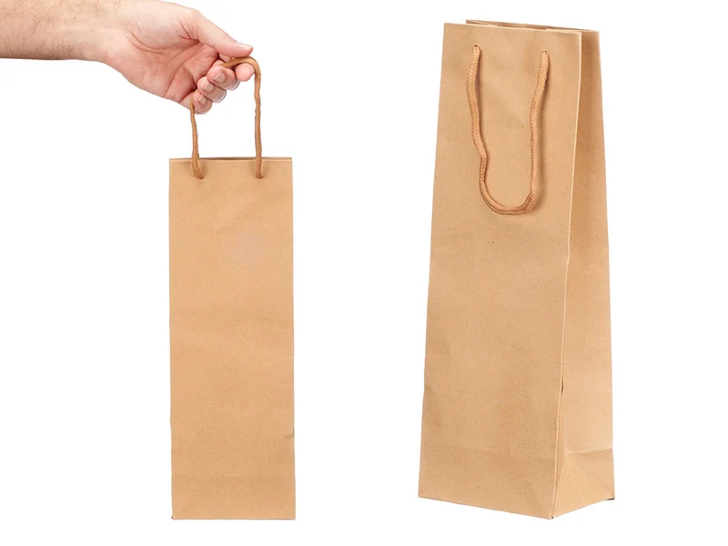 BOLSA VINO KRAFT CUADRADA LISA