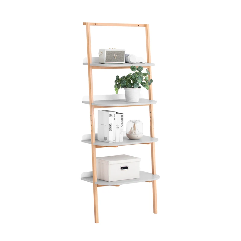 SoBuy HSTR02-HG Estantería de Escalera de 4 Niveles Gris 65 x 39 x 169 cm