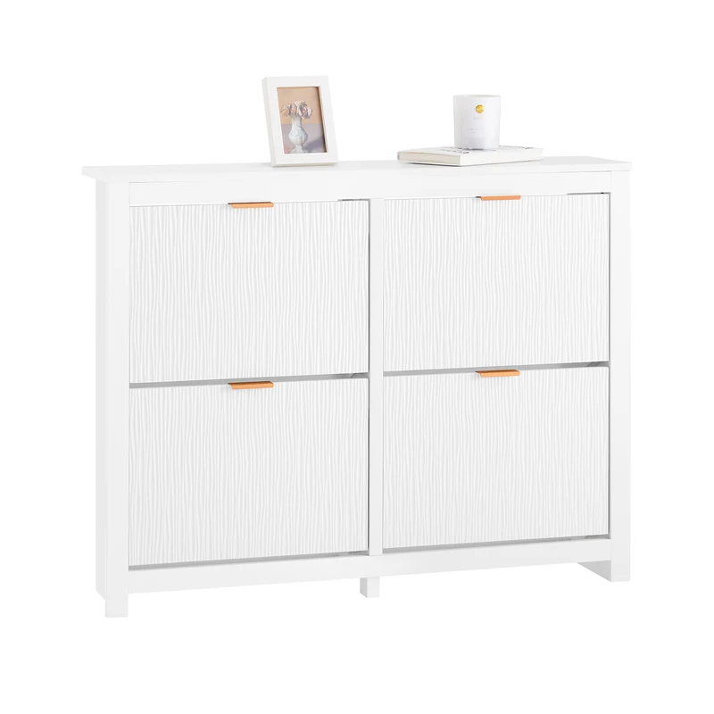 SoBuy FSR186-II-W Zapatero con 4 Solapas Blanco L104xP23xH82cm