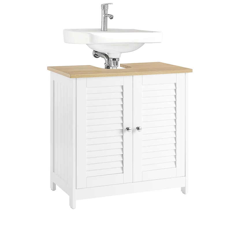 SoBuy FRG237-WN Armario para Debajo del Lavabo con 2 Puertas 60x35x59 cm