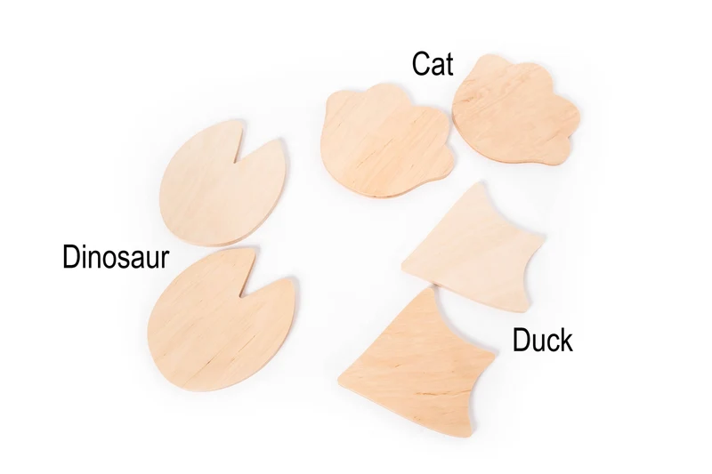 Pierres de gué en bois AVEC corde (Empreinte d'animal)