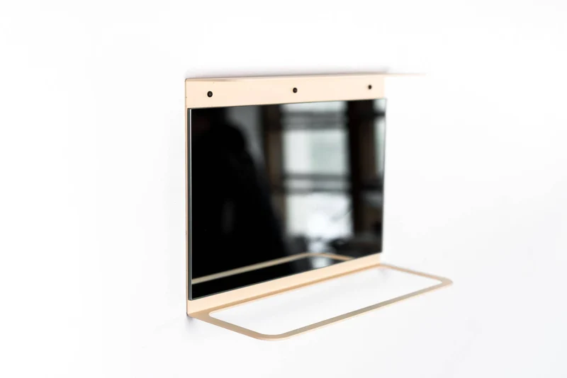 Porte-serviettes avec miroir, Porte-serviettes (beige ; rustique)