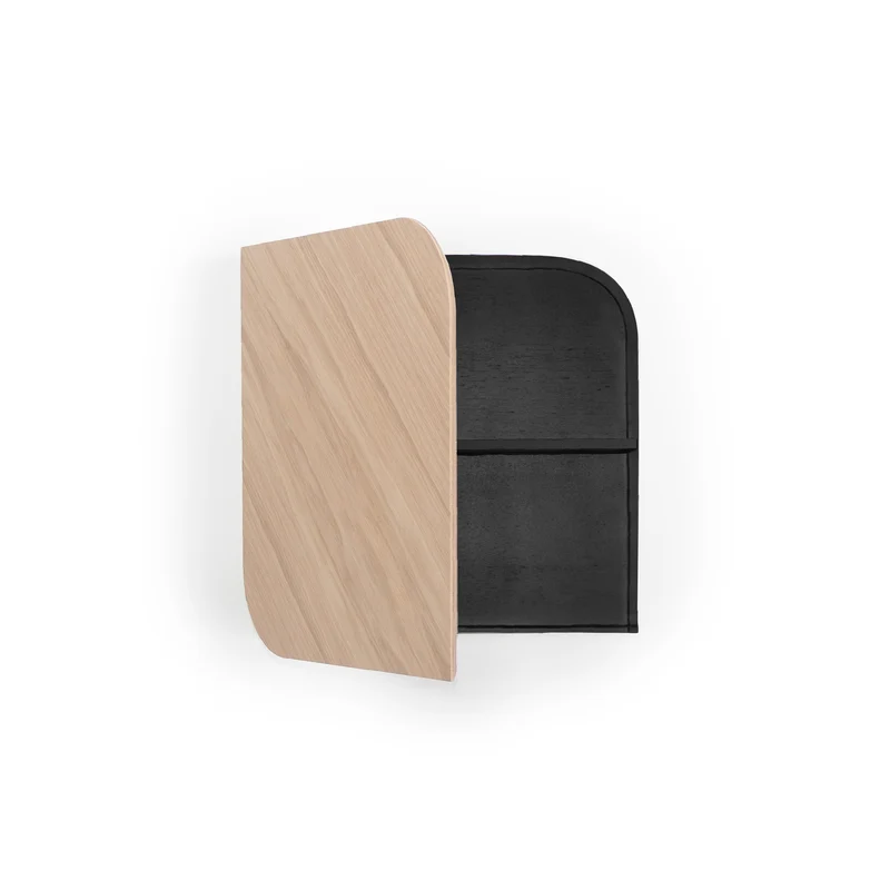 Cielo Wall Cabinet · White pigmented oak & black