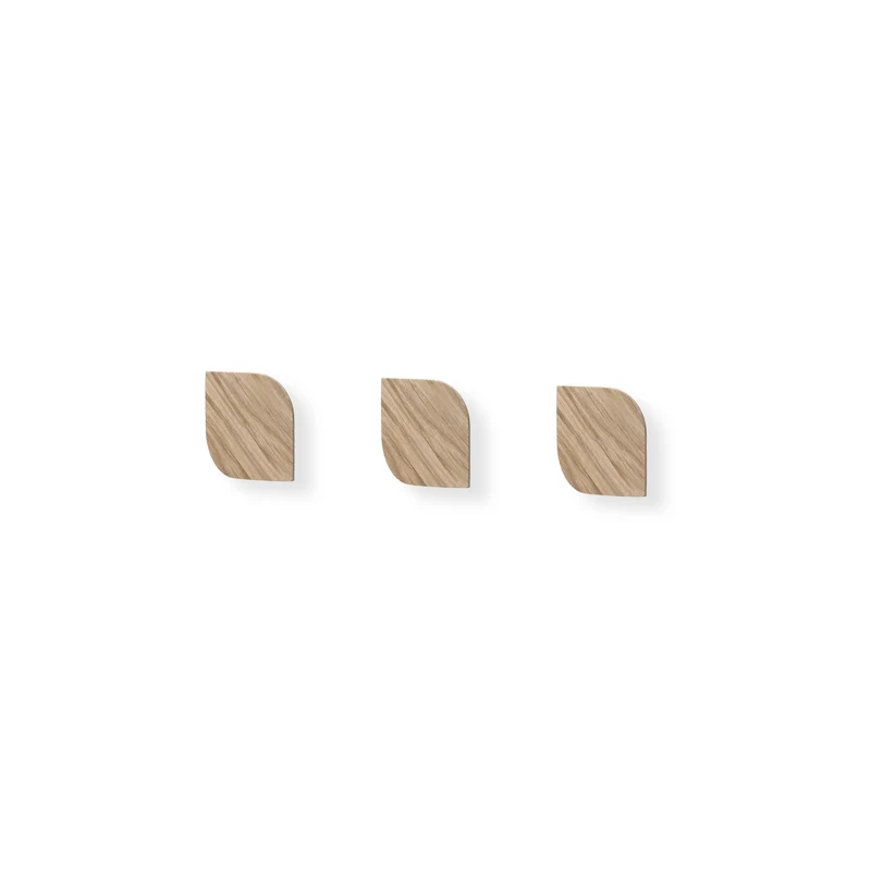 Cielo Set of Three Wall Hook · Large White pigmented oak
