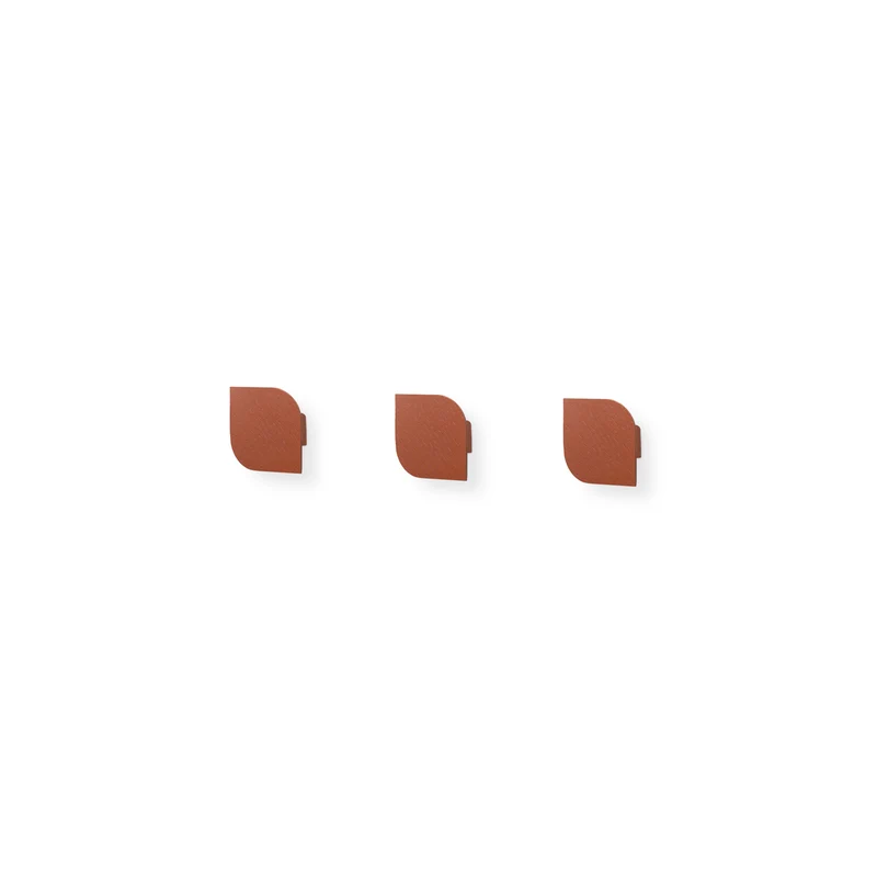 Cielo Set of Three Wall Hook · Medium Terracota
