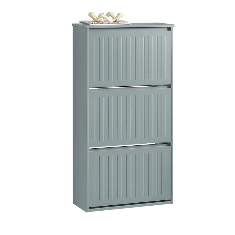 SoBuy FSR165-H-HG Zapatero con 3 solapas Gris 61x26x120 cm