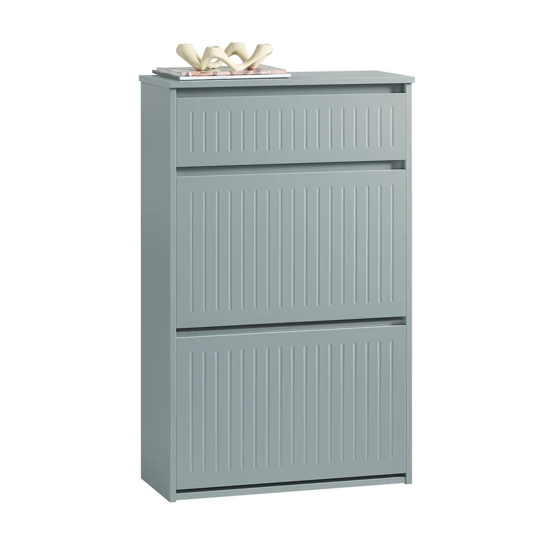 SoBuy FSR165-HG Zapatero con 2 solapas y 1 cajón Gris 61 x 26 x 100 cm