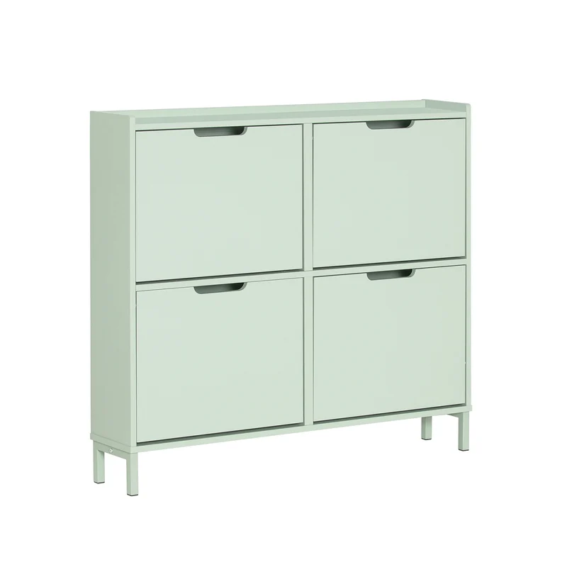 SoBuy FSR100-GR Zapatero Estrecho con 4 Solapas 100 x 19 x 90 cm Verde