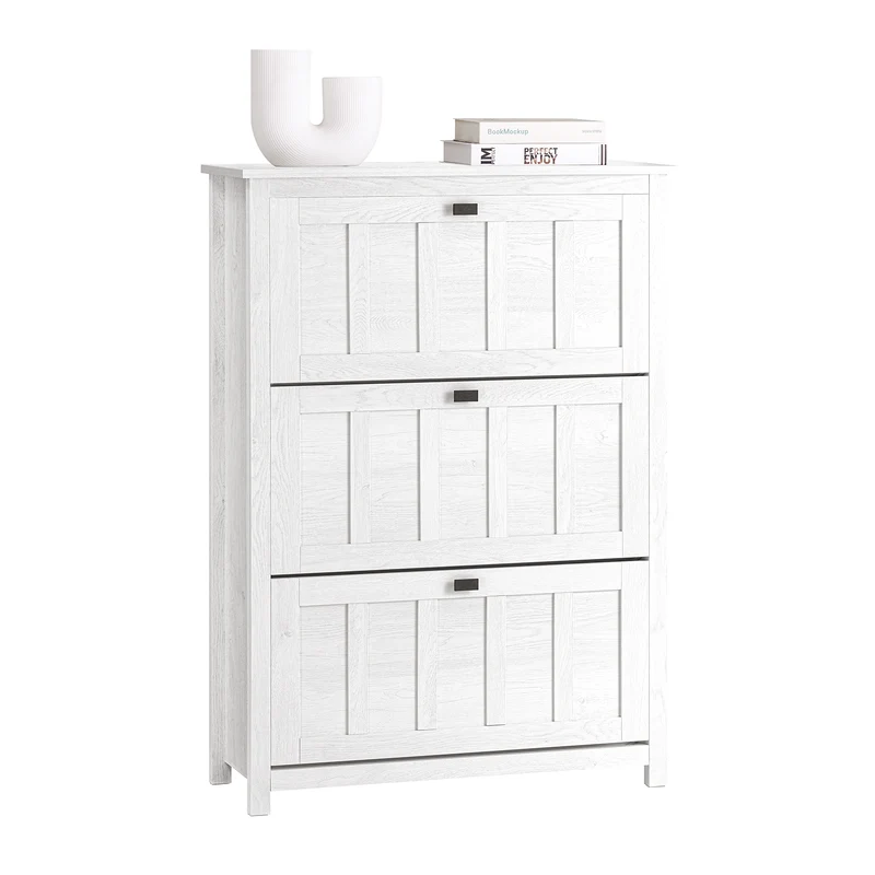 SoBuy FSR162-W Zapatero con 3 Solapas Blanco 80 x 30 x 111 cm