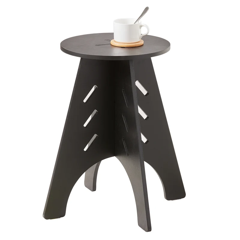 SoBuy HFBT01-K-SCH Mesa Auxiliar con Juntas de Espiga Taulete Auxiliar Negro