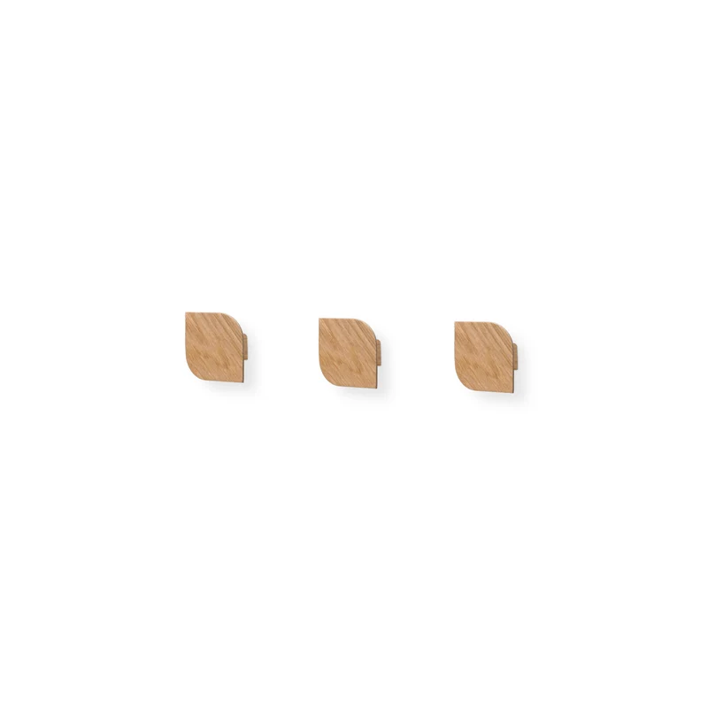 Cielo Set of Three Wall Hook · Medium Oak
