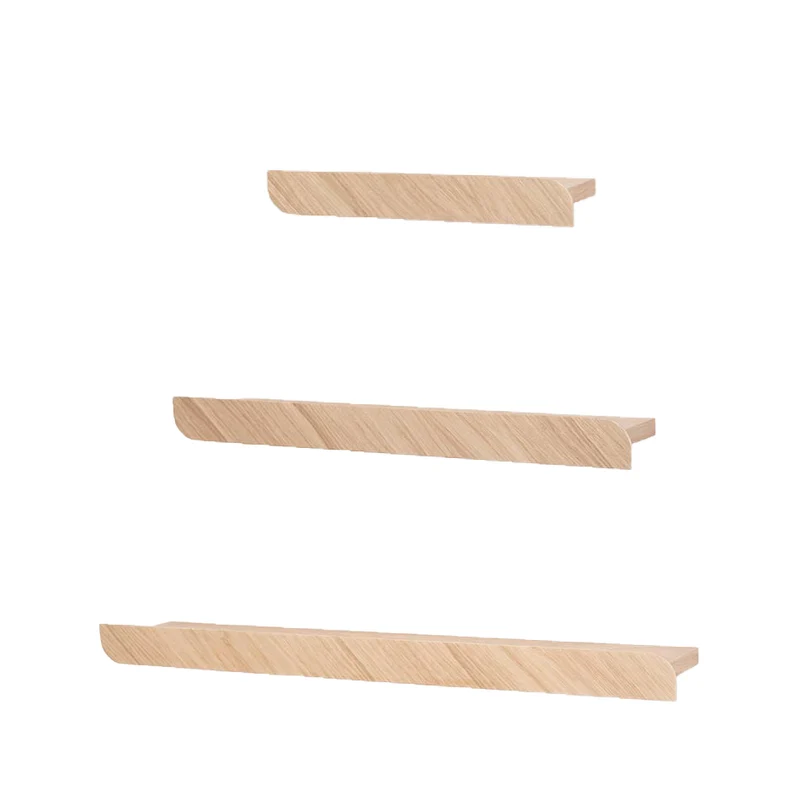 Cielo Set of Three Wall Shelves · L+M+S White-Pigmented Oak