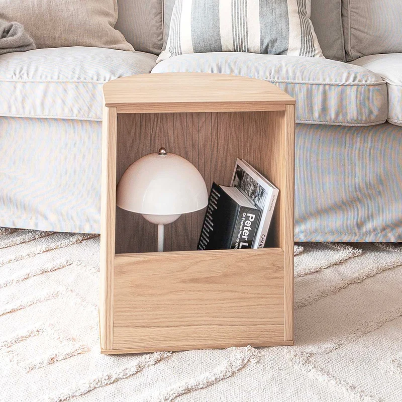 Duna Side Table with Storage · White Pigmented Oak
