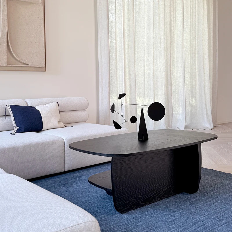 Ibon L Coffee Table with Storage · Black