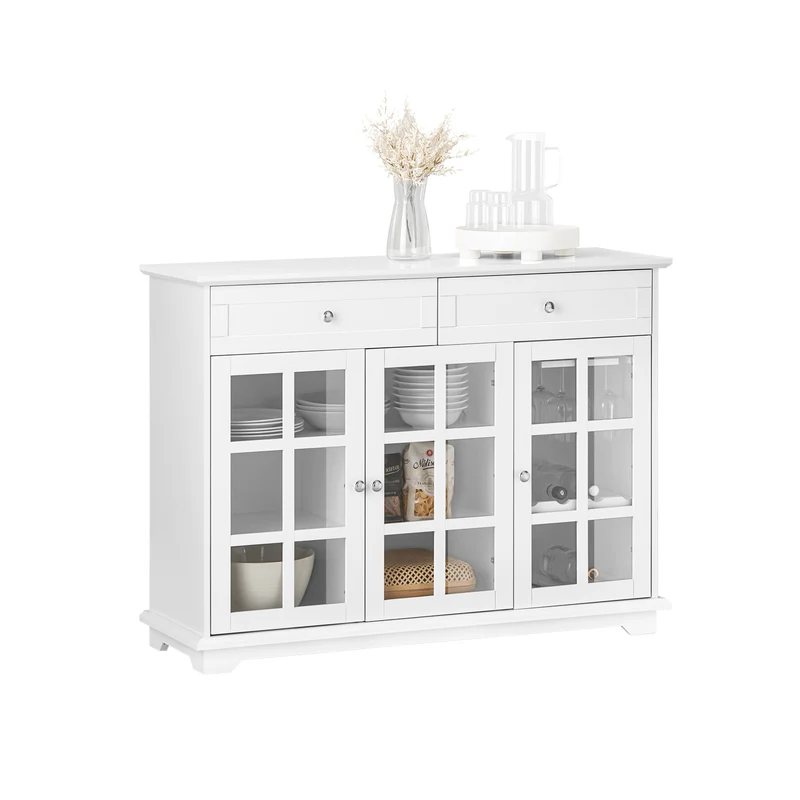 SoBuy FSB77-W Aparador Cocina con 3 Puertas y 2 Cajones Blanco