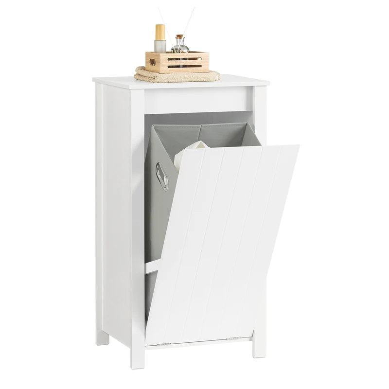 SoBuy BZR100-W Cesto para Ropa Sucia con 1 Cesto Blanco