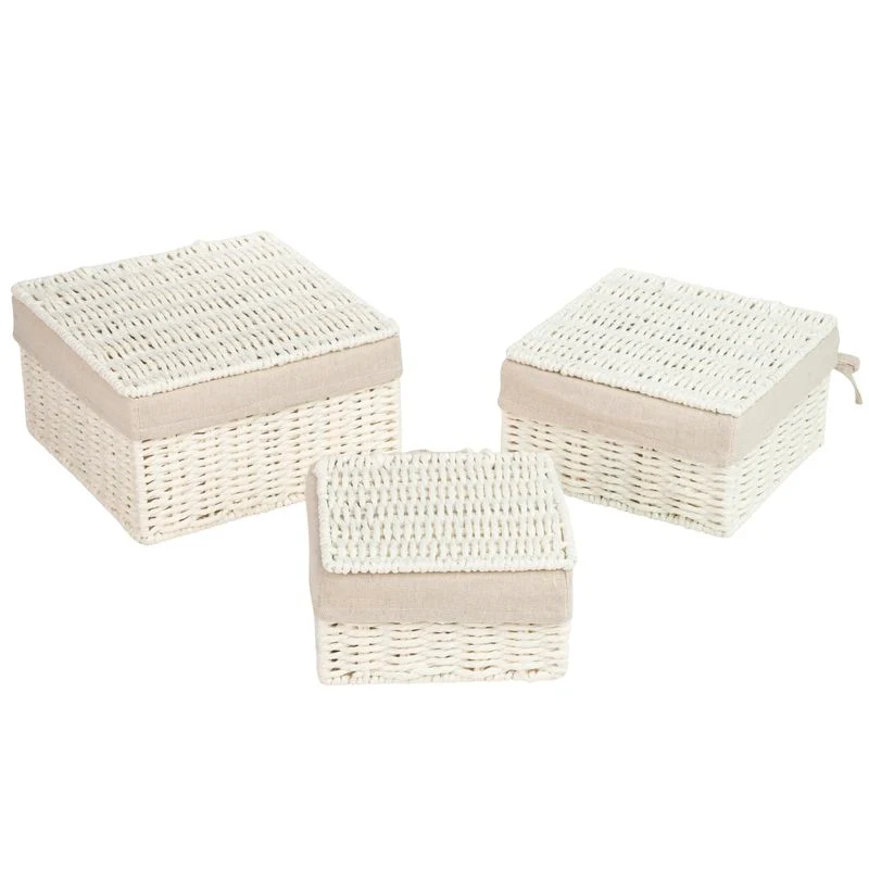 CESTA CON TAPA PAPEL BLANCO