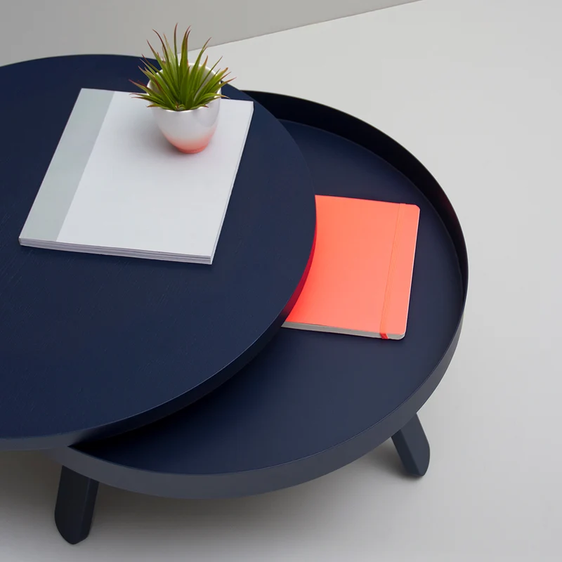 Batea M Round Storage Coffee Table · Blue