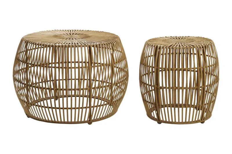 MESA CENTRO SET 2 BAMBU 70X70X50 NATURAL