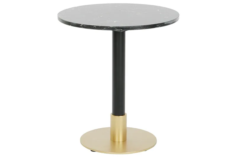 MESITA AUXILIAR METAL MARMOL 45X45X51 NEGRO