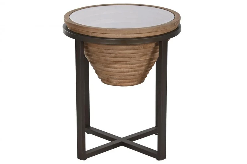 MESITA AUXILIAR ABETO CRISTAL 46X46X55,5 NATURAL