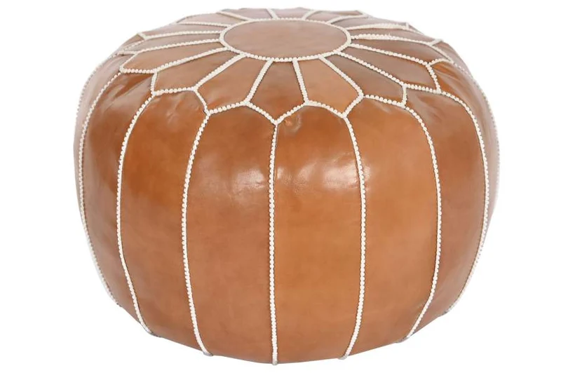 COJIN SUELO PIEL 50X50X40 CAMEL