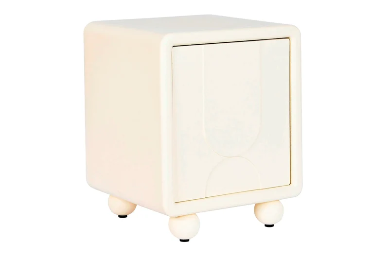 MESITA DE NOCHE MDF 45X40X55 1PUERTA 3D BLANCO