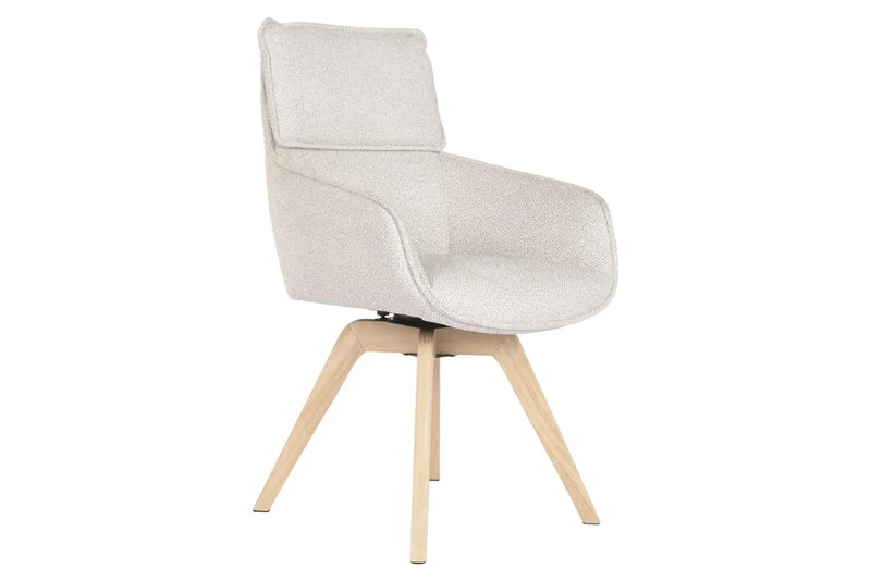 SILLA MADERA DE HEVEA POLIESTER 59X62,5X90 BEIGE