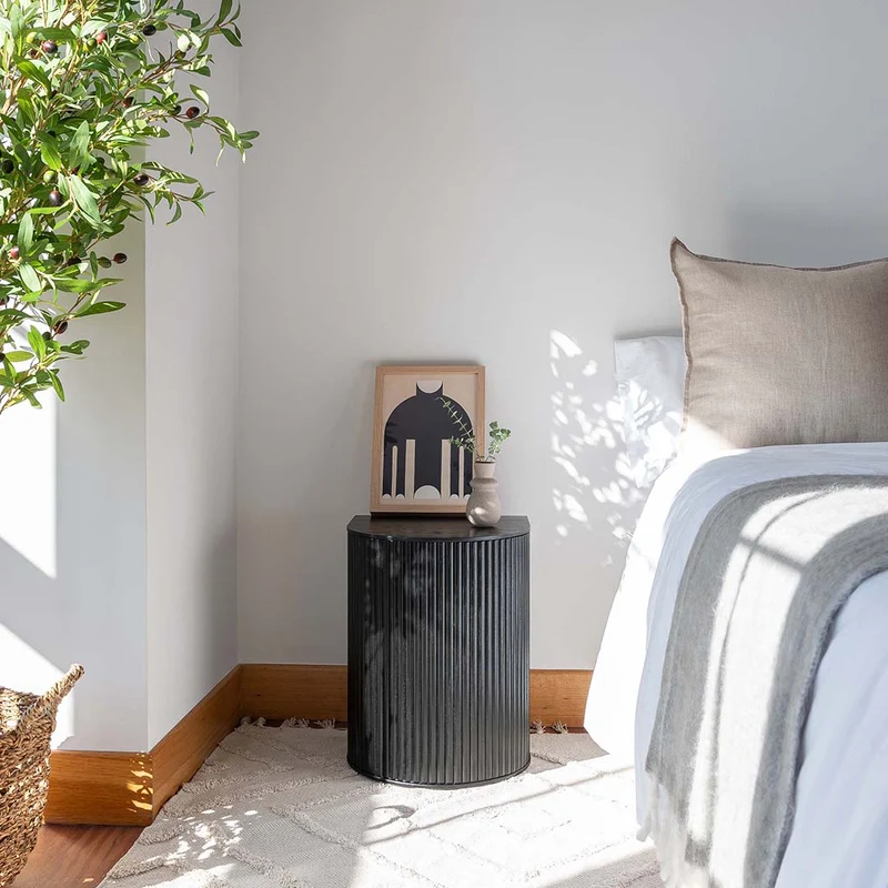 Duna Side Table with Storage · Black