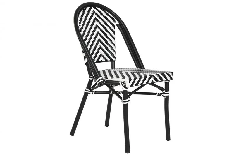 SILLA ALUMINIO RATAN SINTETICO 46X57X88 NEGRO
