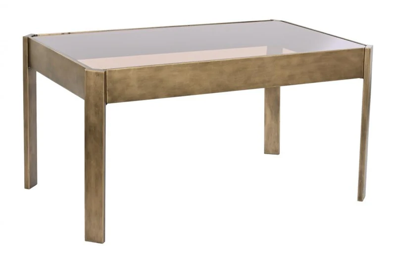 MESA CENTRO METAL CRISTAL 102X62X53 DORADO